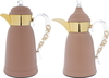 Al Saif Gallery Qamar stainless steel thermos set, 0.7 / 1 liter - light brown product image 1