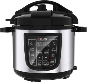 Edison  GT1001-W/SS Steel Pressure Cooker, 10 Functions, 1400W, 10L, 41.5x41.5x43cm - Black Silver product image