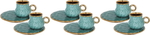 Al Saif Gallery Porcelain Coffee Cups And Saucers Set, 12 Pieces - Light Green product image 1