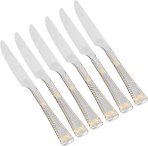 Al Saif Gallery Steel Knife Set, Triangle Pattern, 6 Pieces - Silver product image