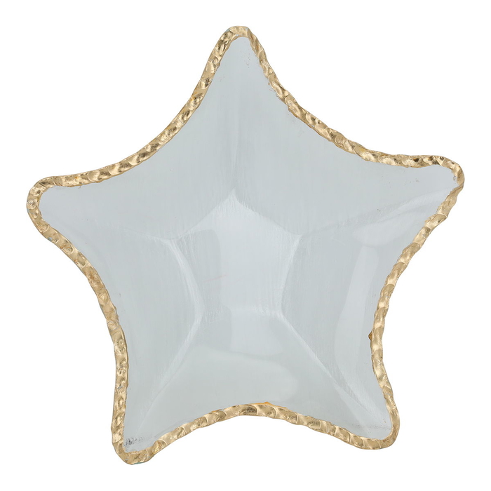 Al Saif Gallery Glass Sweet Dish, 28X28X5 Cm - White Golden product image 1