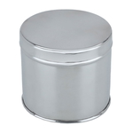 Al Saif Gallery oval steel box, 9.5 cm, with lid - silver product image 2