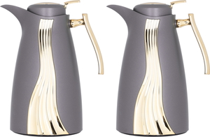 Al Saif Gallery Karma Plastic Thermos Set, 1 Liter - Cappuccino Gold product image