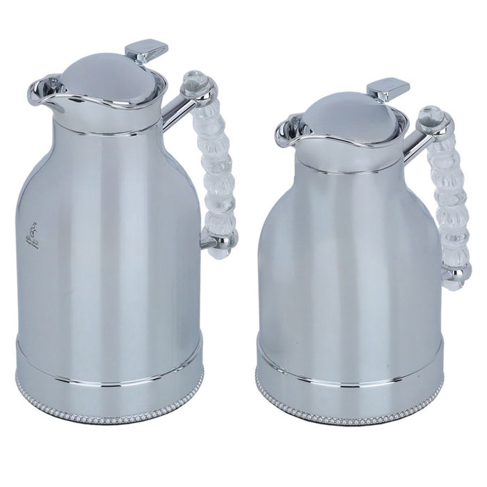 Al Saif Gallery Farida stainless steel thermos set, two pieces, 0.7 / 1 liter - silver product image 2