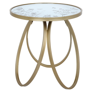 Al Saif Gallery Steelglass Side Table, 44 X 44 X 62 Cm - Gold product image