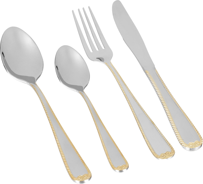 Al Saif Gallery steel knife set, 6 pieces, gold-silver pattern product image 1