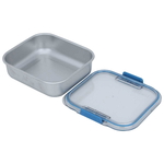 Steel Smash Food Container, 600 ml/20.28 inch, Square with Lid - Silver product image 2