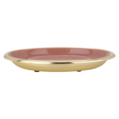 Al Saif Gallery Steel dessert serving plate, 20 x 14 x 3 cm, oval - brown product image 2