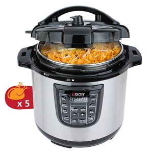 Edison Electric Pressure Cooker, 12 Liter - Silver Black product image