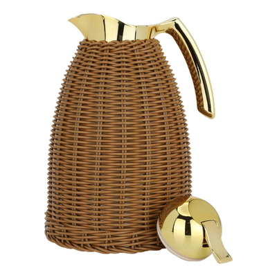 Rattan Khaws Al Saif Gallery Thermos, 1.5 litres, with gold-brown handle product image 3