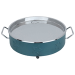 Al Saif Gallery Steel Food Warmer, 44 x 36 x 14 cm, Double Pot, Star Pattern, Medium - Blue product image 1