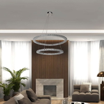 Neoclassical Aluminum Mishkati Chandelier, 60+80 cm, 50 Watt - Silver product image 1