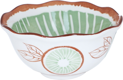 Al Saif Gallery porcelain bowl, 12.3 x 12.3 x 6 cm, round, green-white pattern product image 1