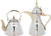 Alsaif Plus Marhaba Diriyah Dallah and Tea Pot Steel, 2 pieces, 0.9 / 1.6 litre, medium, gold - silver product image 1