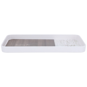 Al Saif Gallery Plastic Serving Tray, 30 x 15 x 2.5 cm, Rectangle - White Brown product image