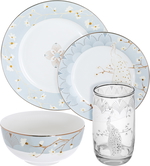 Al Saif Gallery Porcelain Dinner Serving Set, Peacock Pattern, 24 Pieces - White product image 1