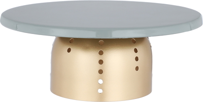 Al Seif Gallery Gold Cake Stand with Base, 21x21x8 cm - Grey product image 1