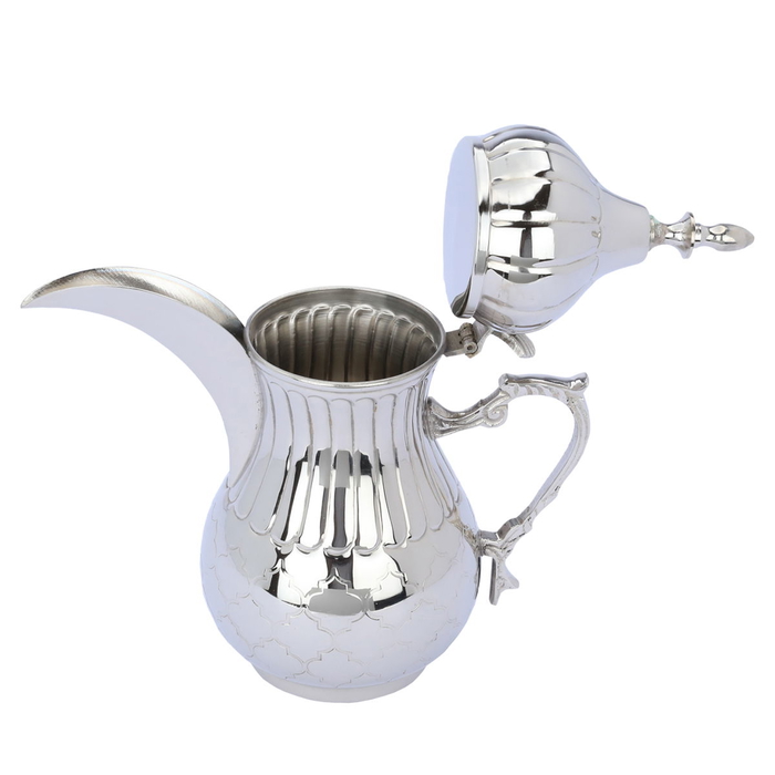 Al Saif Gallery Tarahib Arabic Coffee Dallah iron, 1 Liter - Silver product image 3