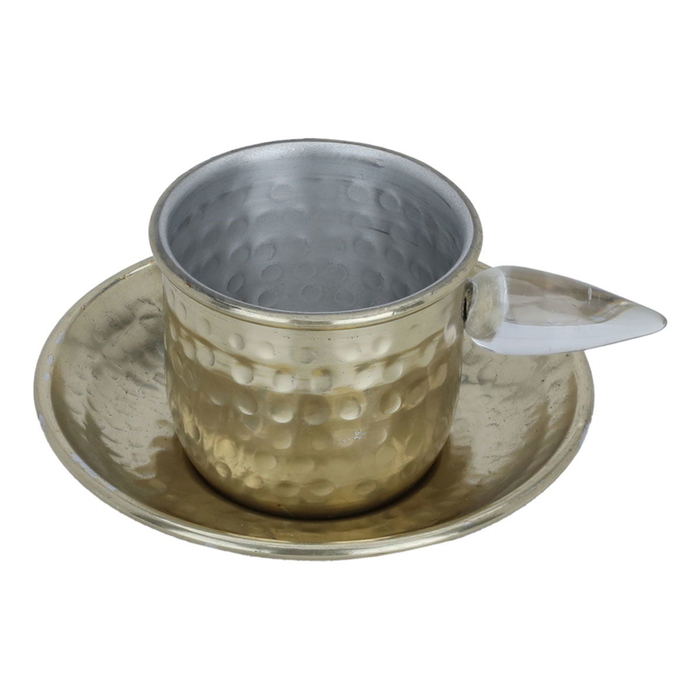 Al Saif Gallery Steel Cup, 0.25 L, Saucer - Gold product image 2