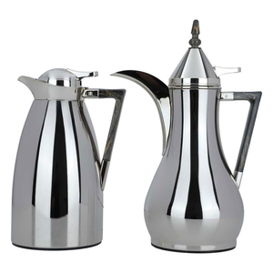 Al Saif Gallery Maha Steel Thermos Set, 2 Pieces, 1/1 Liter - Silver product image