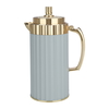 Al Saif Gallery Plastic EVA Thermos Set, 1-0.7 Liter, Golden Handle, 2 Pieces - Light Gray product image 2