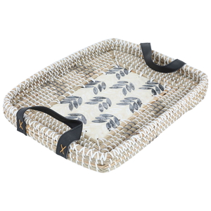 Al Saif Gallery wicker serving tofir, 40 x 30 x 5 cm, rectangular - beige white product image