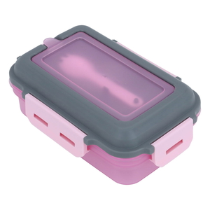 Al Saif Gallery plastic lunch box, rectangular, with lid, 1.2 liters - pink product image