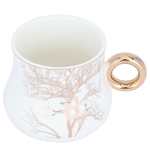 Al Saif Gallery porcelain mug, 200 ml, golden-white tree pattern product image 1