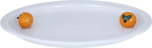 Al Saif Gallery porcelain dessert plate, 35.9 x 25.7 x 4.4 cm, oval, decorated with orange - white product image