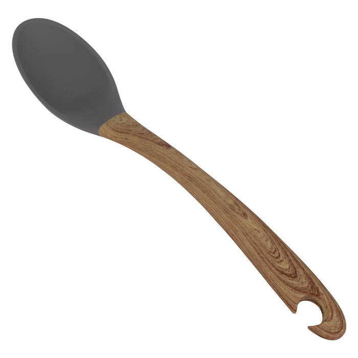 Al Saif Gallery Silicone Scoop Spoon, oval with wooden handle - grey product image 2