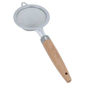 Al Saif Gallery Wooden Stainless Steel Hand Strainer, 9 cm - Silver product image