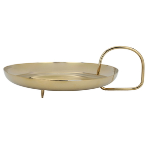 Al Saif Gallery steel serving stand, 37 x 37 x 12 cm, circular - gold product image