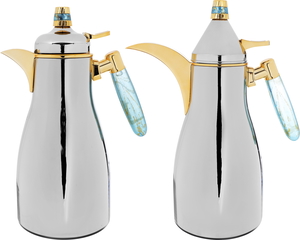 Al Saif Gallery Maimouna Steel Thermos Set, 2 Pieces, 1/1 Liter - Silver product image