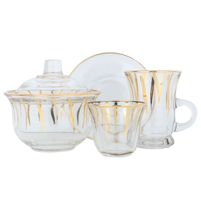 Al Saif Gallery Glass Teacoffee Serving Set, 50 Pieces - Clear Gold product image 2