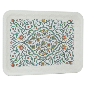 Tofariyah Melamine Al Saif Gallery, 49 x 37 x 3 cm, rectangle, green-white pattern product image