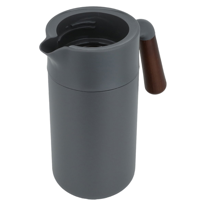 Tara Plastic Timeless Thermos, 1.2 L, Wooden Handle, Squeeze - Dark Gray product image 3