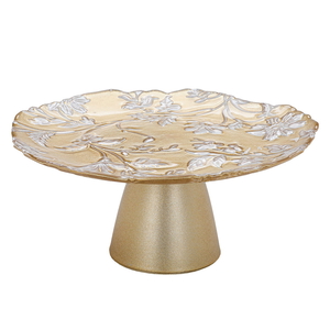 Al Saif Gallery Glass Serving Stand, 21X21X9 Cm - Gold product image