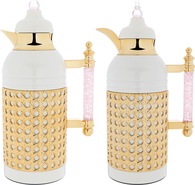 Sara plastic thermos set from Al Saif Gallery, 1 liter, pink-pearl crystal handle product image 1