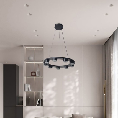 ثريا مودرن ألمنيوم مشكاتي، 60 سم، 45 واط - أسود product image 2