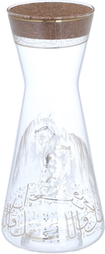 Al Saif Gallery Glass Whistling Bottle, 820 ml, with lid, Arabic engraving - transparent product image 3