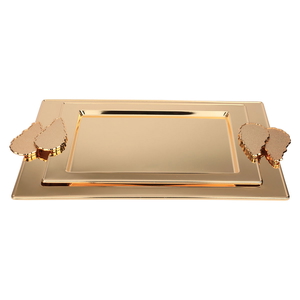 Al Saif Gallery steel topper set, rectangular, 2 pieces - gold product image