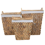 Al Saif Gallery wicker basket set, 3 pieces, with handle - brown product image 1