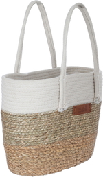 Al Saif Gallery wicker bag, 40 x 17 x 28 cm, handle - beige/white product image 2