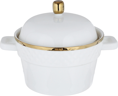One More Porcelain Soup Set with Stand, 16 Pieces - White Gold product image 4