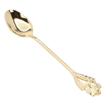 Al Saif Gallery steel tea spoon set, 11.5x2 cm, 6 pieces, rose pattern - gold product image 2