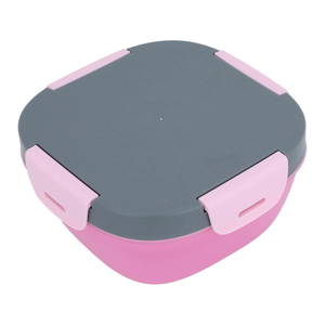 Al Saif Gallery square lunch box, 1.2 litres, divided, lid - pink product image