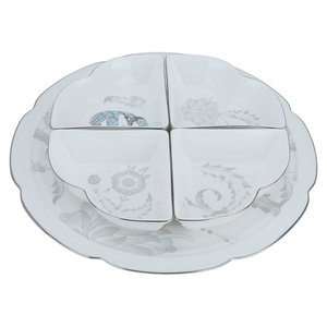 Al Saif Gallery Porcelain Yogurt Set, with Round Plate, 4.5 Inch, 5 Pieces - White product image