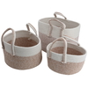 Al Saif Gallery Cotton Baskets Set, 25-30-35 cm, 3 Pieces, Round - Beige product image 1