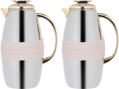 Asmaa Steel Al Saif Gallery thermos set, 1 liter - 0.7 liters, light brown-silver strap product image 1