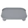 Steel serving plate with round legs, 35 x 25 x 7 cm, medium - light grey product image 2